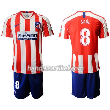 Atlético Madrid SAUL 8 Kinder Heim Trikotsatz 2019/20 Kurzarm (+ Kurze Hosen)